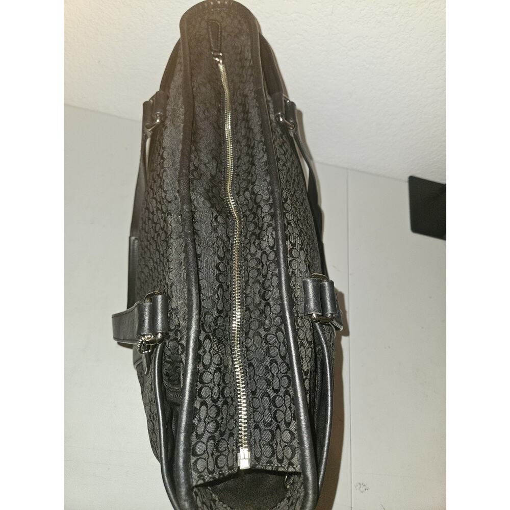 Coach F77014 Vintage Large Signature C Canvas Leather Trim Tote Bag 16x12 *read - Picture 15 of 16